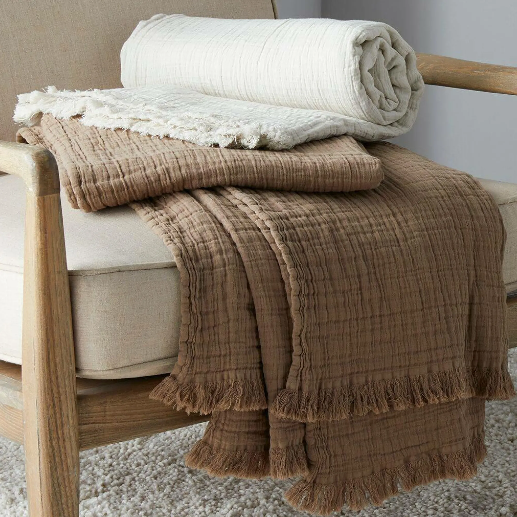 Camif Plaids|Plaids>TOISON D'OR Plaid gaze de coton Brehat -