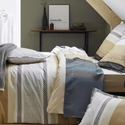 Camif Housses De Couette>TRADILINGE Housse de couette percale Marlow Acier - 140 x 200 cm